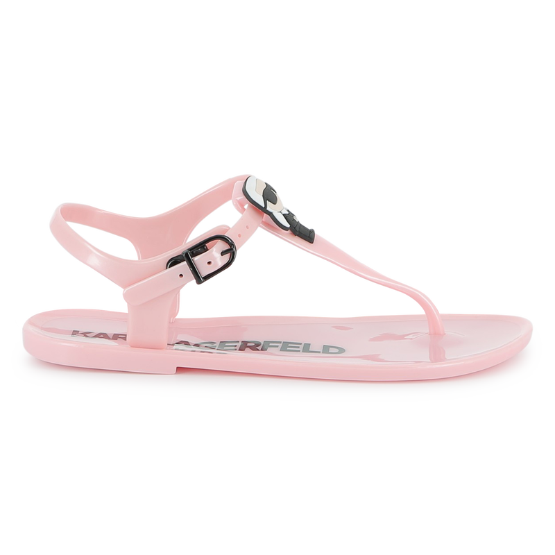 Buckled sandals with badge KARL LAGERFELD KIDS 
                        GIRL