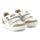 Leather hook-and-loop trainers BOSS 
                    BOY