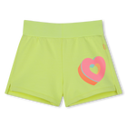 Fleece shorts with hearts, OCHRE, hi-res