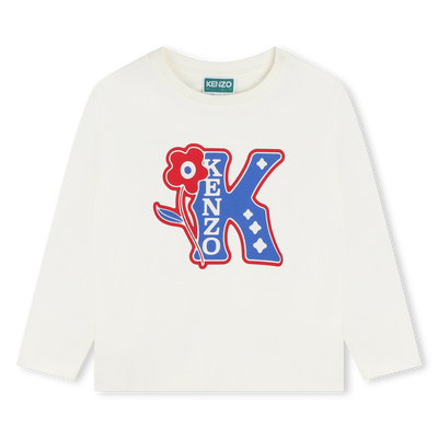 Long-sleeved cotton T-shirt KENZO KIDS GIRL