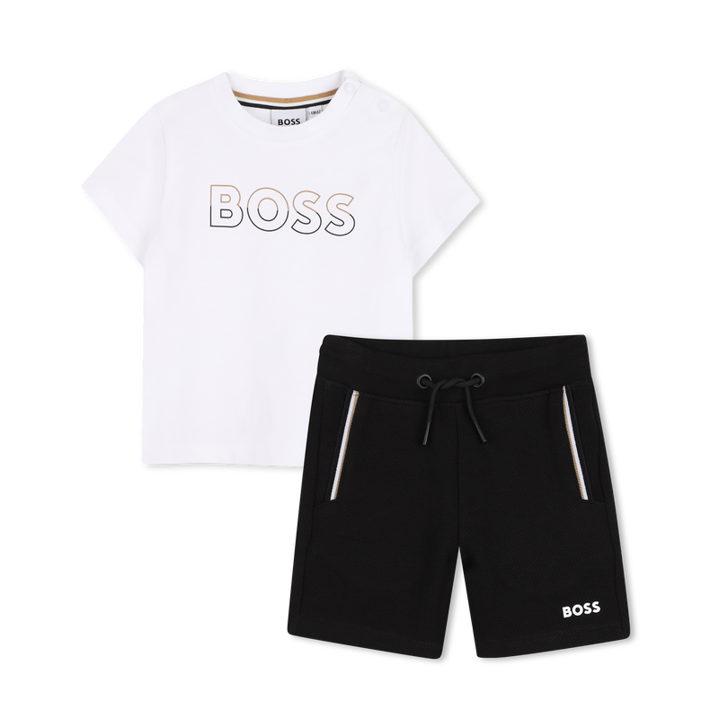 T-SHIRT AND BERMUDA SHORTS SET BOSS 
                        BOY
