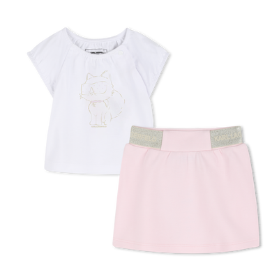T-SHIRT AND SKIRT SET KARL LAGERFELD KIDS GIRL