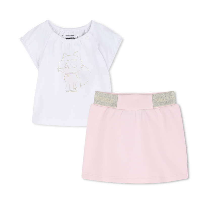 T-SHIRT AND SKIRT SET KARL LAGERFELD KIDS 
                        GIRL