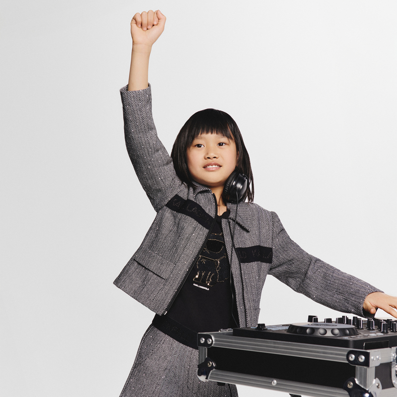 Jacket with rhinestones KARL LAGERFELD KIDS 
                        GIRL