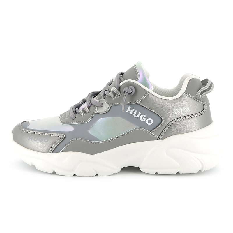 Bi-material lace-up trainers HUGO 
                        GIRL