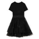 Bi-material ceremonial dress KARL LAGERFELD KIDS 
                    GIRL