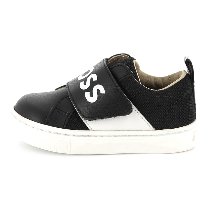 Leather hook-and-loop trainers BOSS 
                        BOY