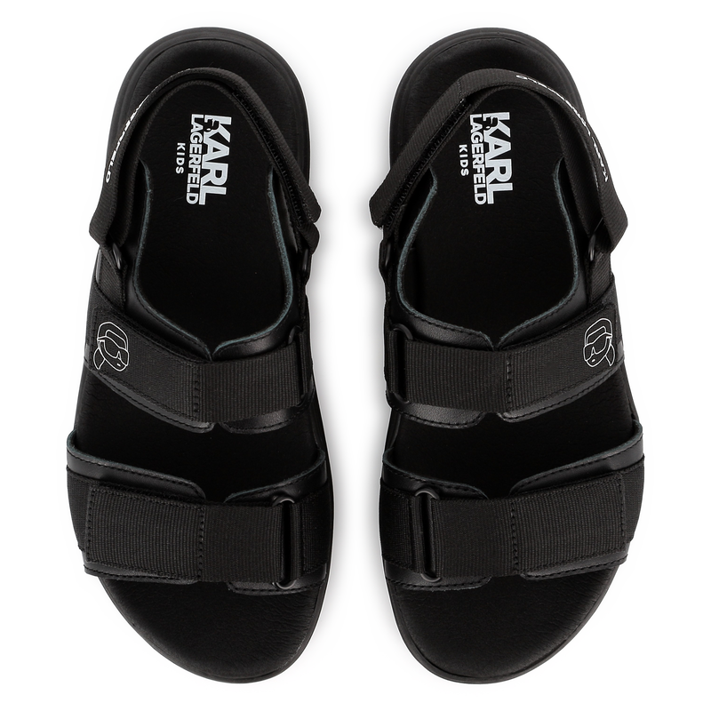 Hook-and-loop leather sandals KARL LAGERFELD KIDS 
                        BOY