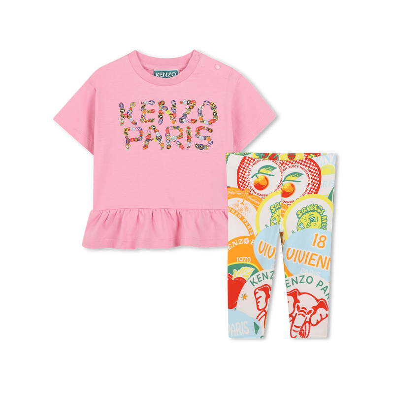 Cotton T-shirt and leggings KENZO KIDS 
                        GIRL