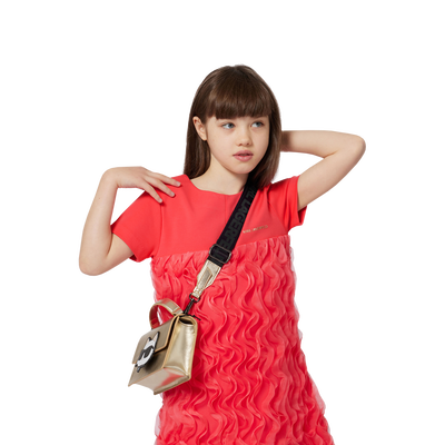 Handbag in fine-grained coated textile KARL LAGERFELD KIDS GIRL