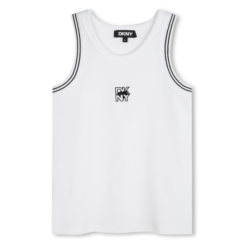 Ribbed embroidered vest top DKNY 
                        GIRL