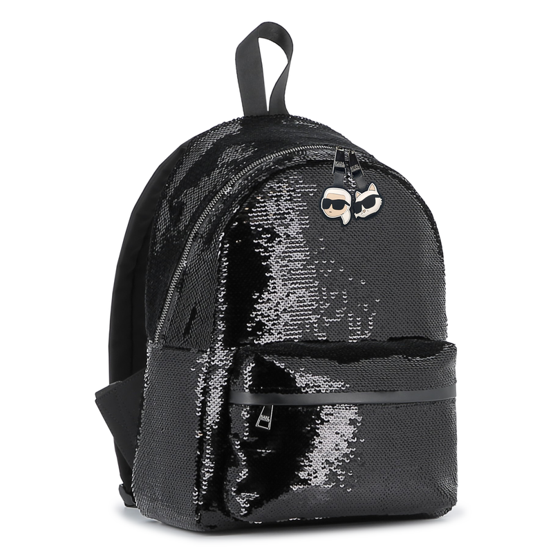 Backpack embellished with shiny sequins KARL LAGERFELD KIDS 
                        GIRL