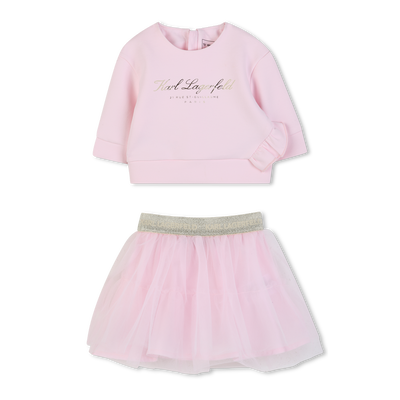 SWEATSHIRT AND SKIRT SET KARL LAGERFELD KIDS GIRL