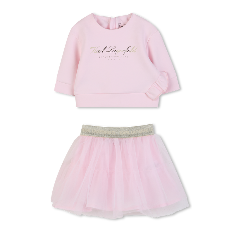 SWEATSHIRT AND SKIRT SET KARL LAGERFELD KIDS 
                        GIRL