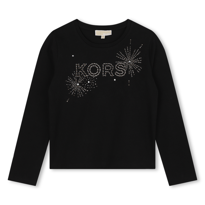 Long-sleeved cotton T-shirt MICHAEL KORS 
                        GIRL