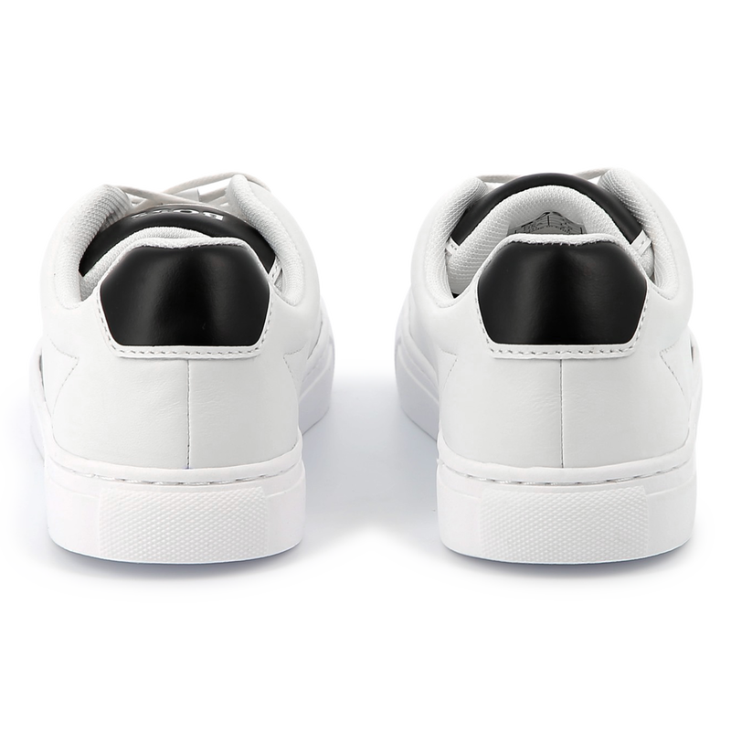 Lace-up leather trainers