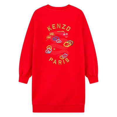 Straight-cut embroidered dress KENZO KIDS GIRL