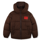 Hooded down jacket, CHICORY COFFEE, hi-res