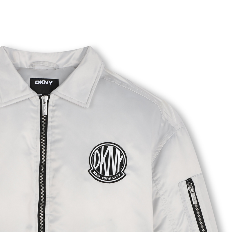 Zip-up satin-finish jacket DKNY 
                        GIRL