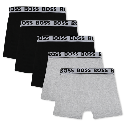 Set of 5 cotton boxer shorts BOSS BOY