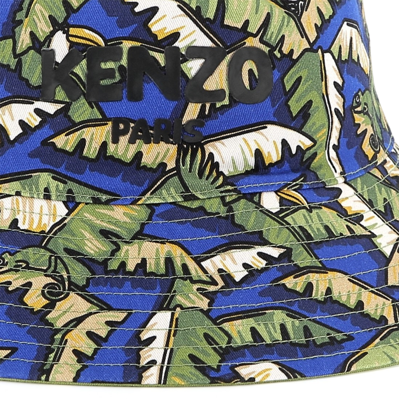 Reversible cotton bucket hat KENZO KIDS 
                        UNISEX