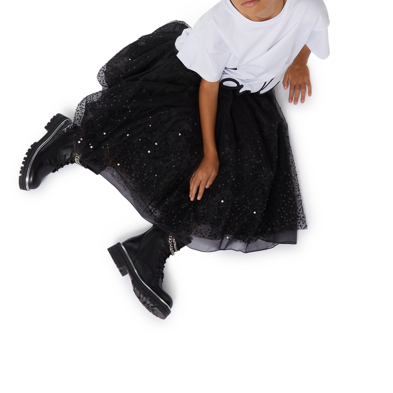 Tulle skirt with sequins KARL LAGERFELD KIDS 
                        GIRL