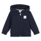 Jogging sweatshirt with zip closure, NAVY, hi-res