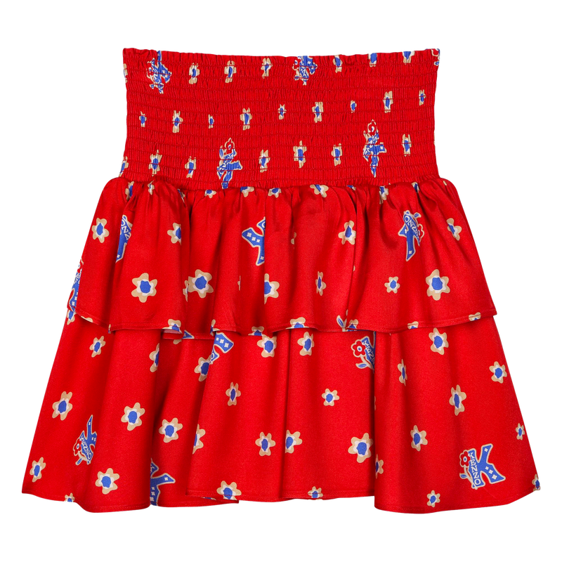 Print skirt with ruffles KENZO KIDS 
                        GIRL