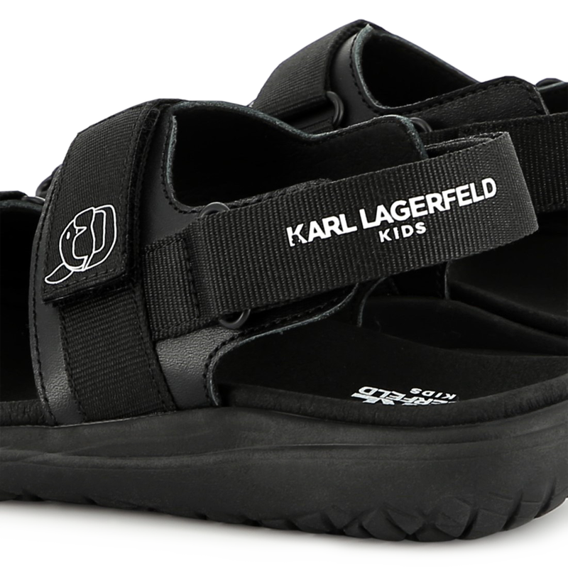 Hook-and-loop leather sandals KARL LAGERFELD KIDS 
                        BOY
