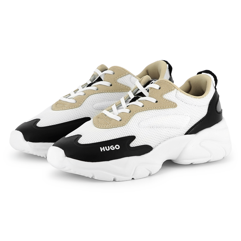 Bi-material lace-up trainers HUGO 
                        BOY