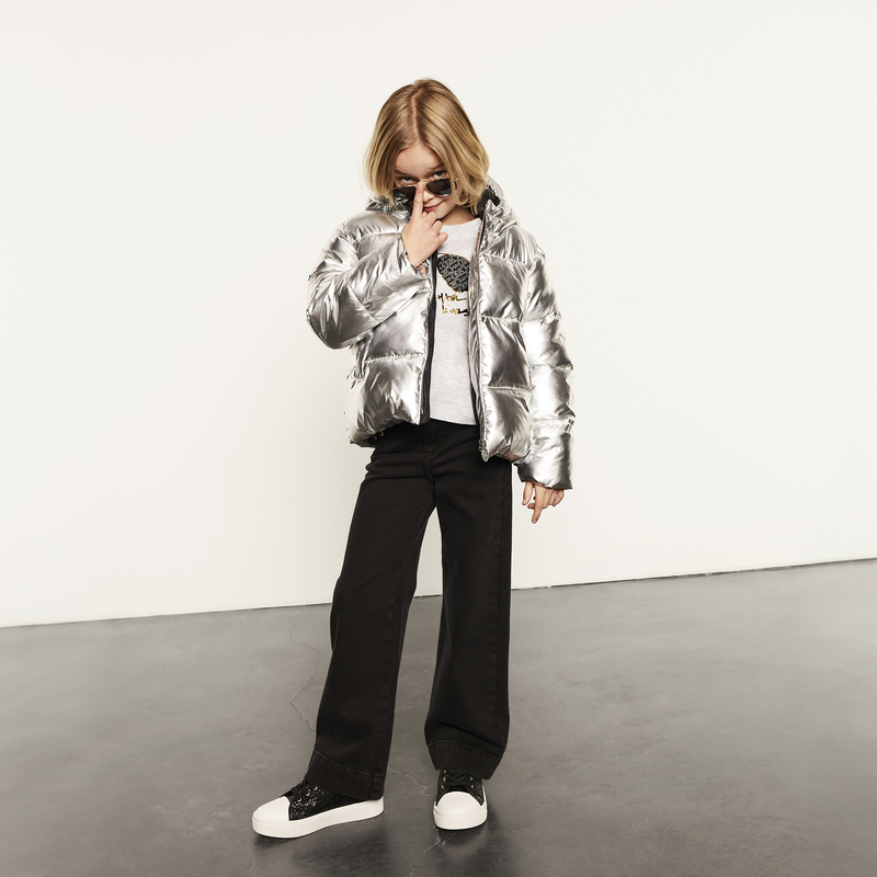 Wide-leg jeans with eyelets MICHAEL KORS 
                        GIRL