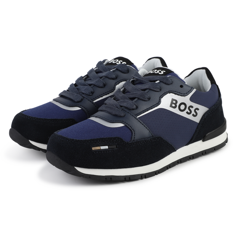 Lace-up trainers with leather BOSS 
                        BOY