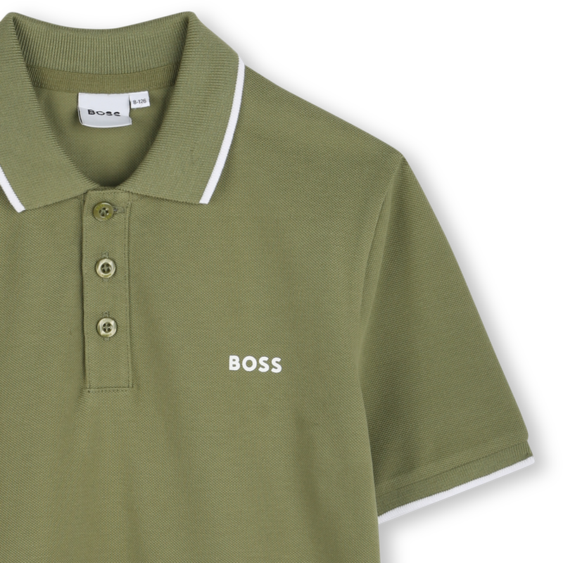 Plain cotton piqu&eacute; polo shirt BOSS 
                        BOY