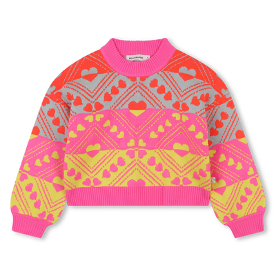 Knitted sweater with heart patterns BILLIEBLUSH GIRL