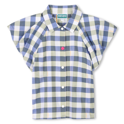 Short-sleeved cotton blouse KENZO KIDS GIRL