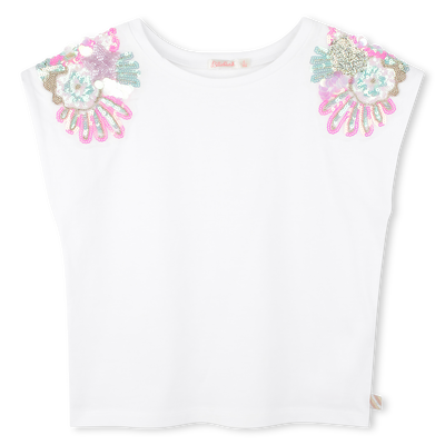 T-shirt with shoulder sequins BILLIEBLUSH GIRL