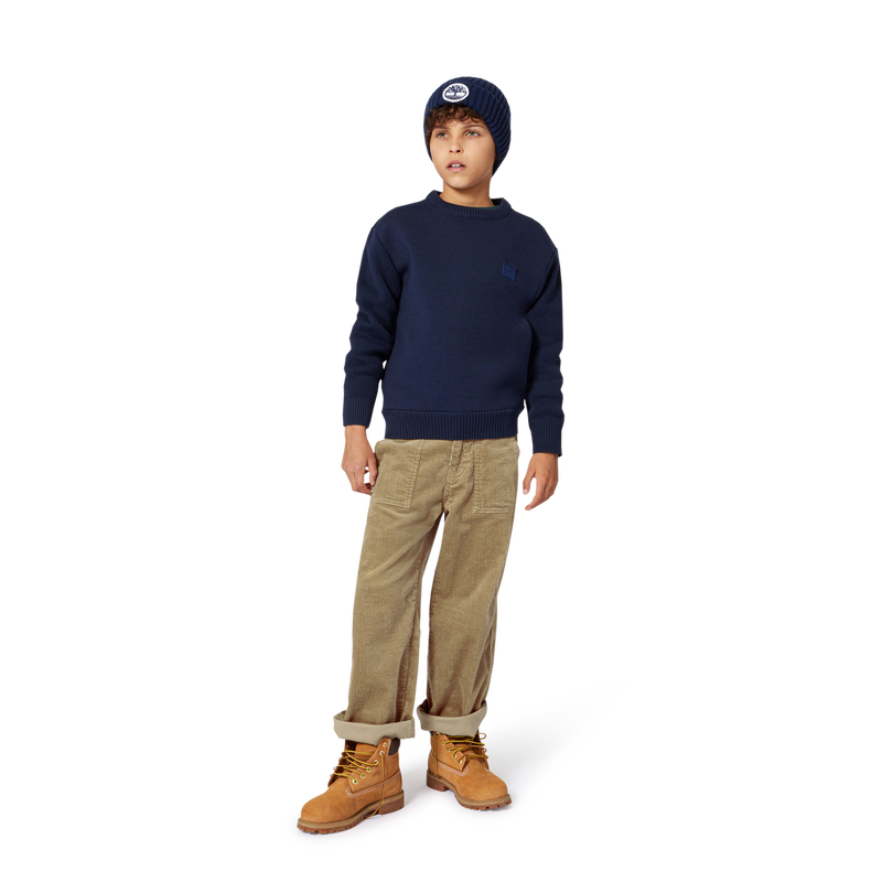 Knitted badge hat with logo TIMBERLAND 
                        BOY