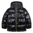 Hooded down jacket, BLACK, hi-res