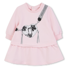 Cotton fleece dress, PINK, hi-res