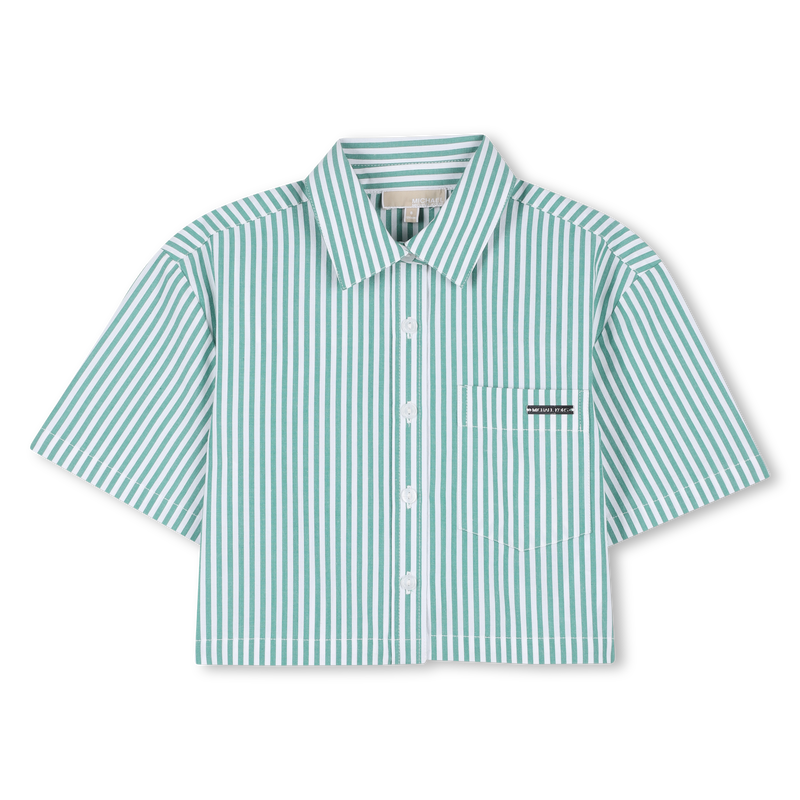 STRIPED SHORT-SLEEVED SHIRT MICHAEL KORS 
                        GIRL