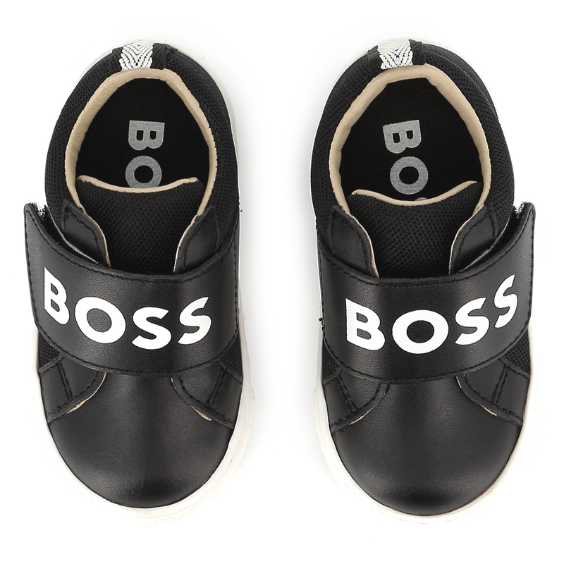 Leather hook-and-loop trainers BOSS 
                        BOY