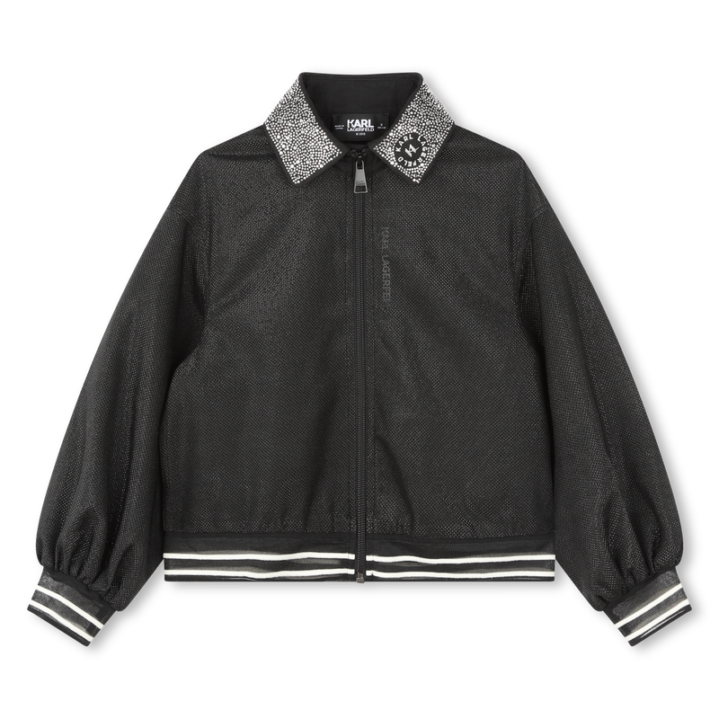 Sweatshirt with jeweled collar KARL LAGERFELD KIDS 
                        GIRL