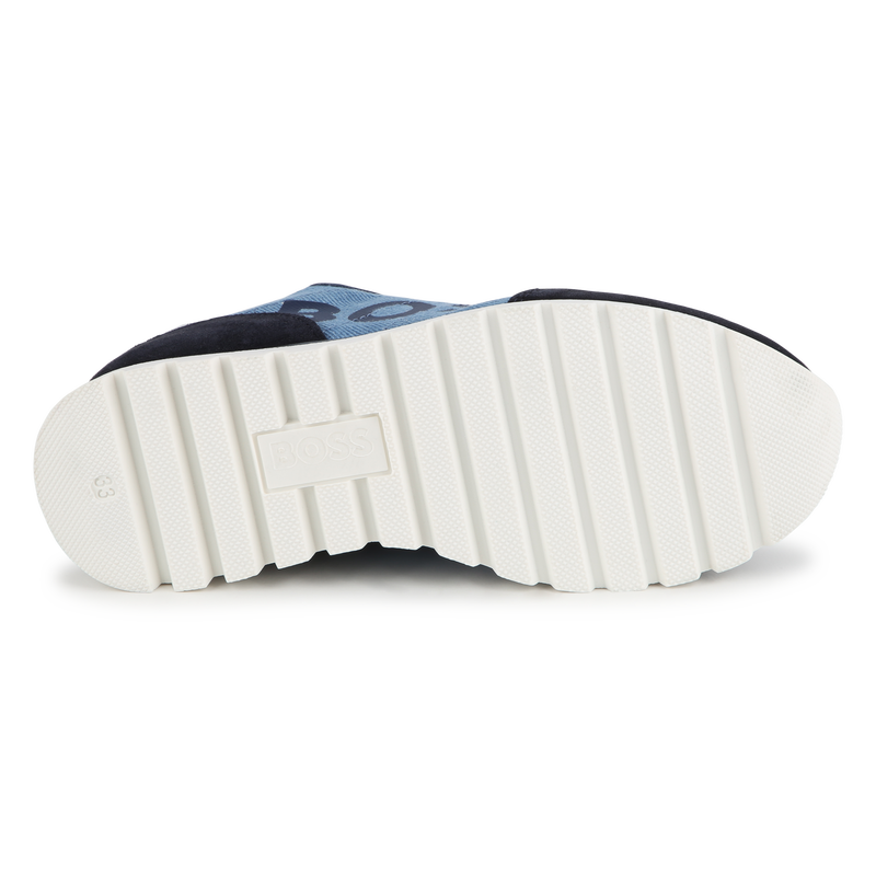 Multimaterial lace-up trainers
