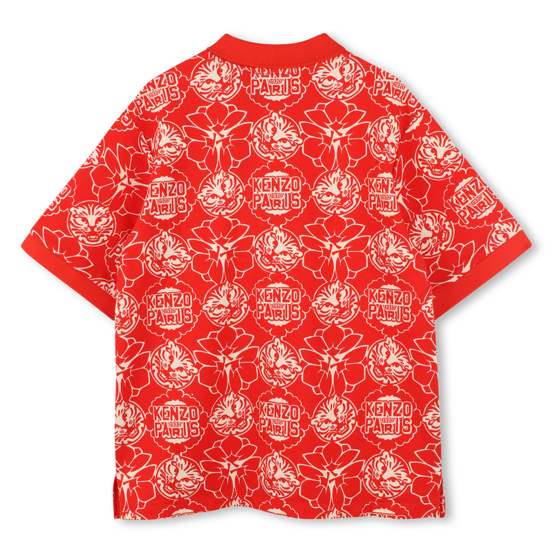 Printed cotton piqu&eacute; polo KENZO KIDS 
                        BOY