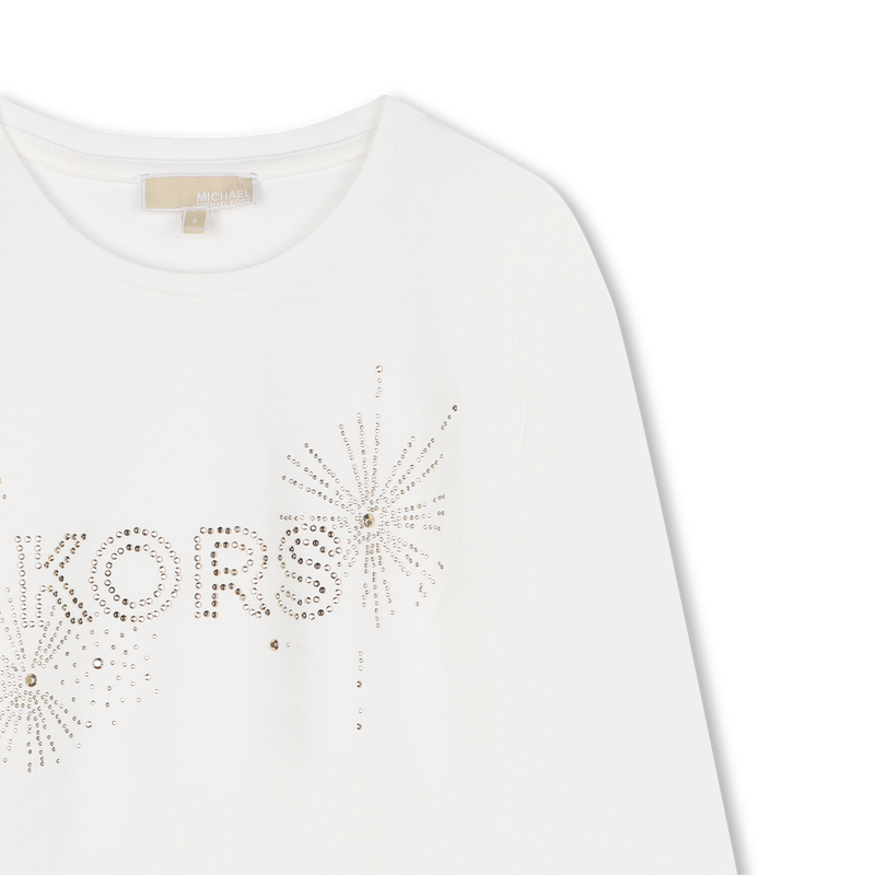 Long-sleeved cotton T-shirt MICHAEL KORS 
                        GIRL