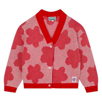 Buttoned flower cardigan KENZO KIDS GIRL