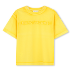 Embroidered cotton T-shirt, YELLOW, hi-res