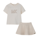T-shirt and skirt set, CREAM, hi-res