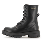 Mid-calf lace-up boot in cowhide leather KARL LAGERFELD KIDS 
                    GIRL