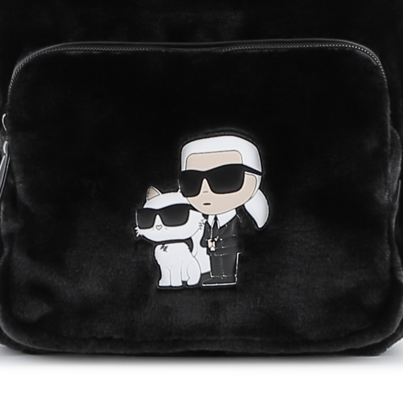 Small backpack made of fluffy fleece KARL LAGERFELD KIDS 
                        GIRL